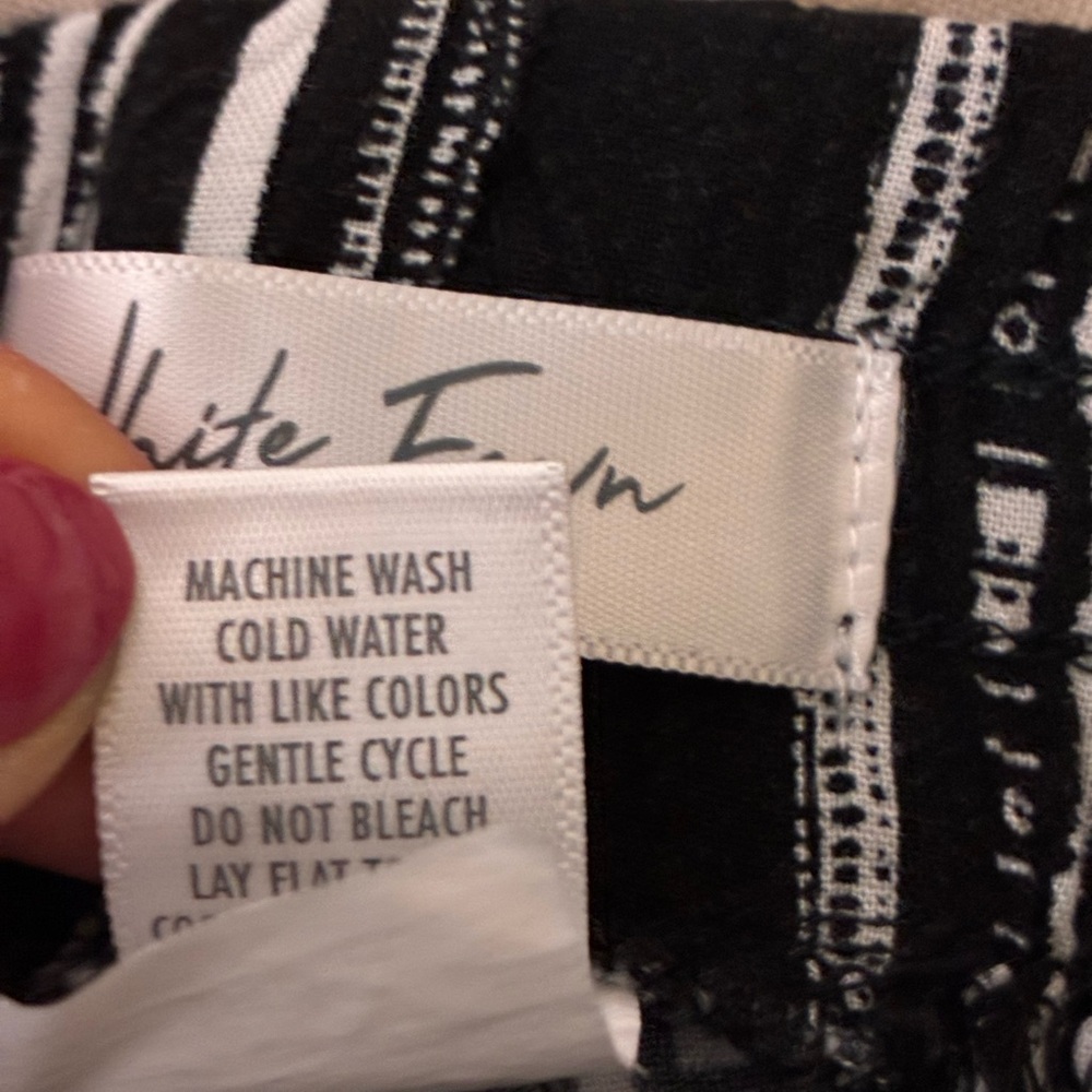 White Fawn | Black and white rayon lightweight loose fit pants - Picture 11 of 11